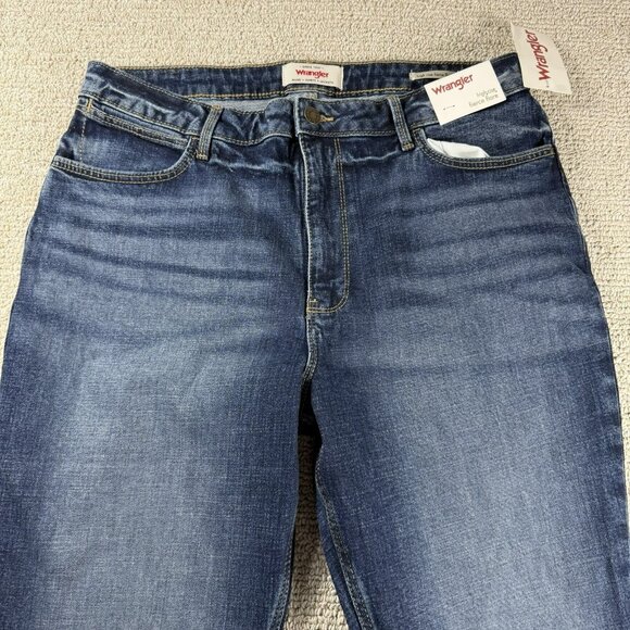 Wrangler High Rise Fierce Flare Denim Stretch Jeans Blue Women’s Size 14 x 32 - Picture 2 of 6